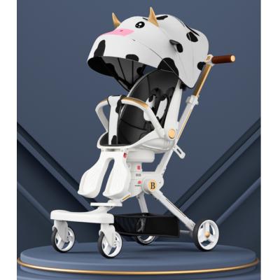 Roller cart with one button folding, sitting and lying down, two-way high landscape baby stroller, walking baby car