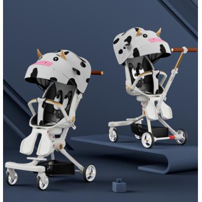 Roller cart with one button folding, sitting and lying down, two-way high landscape baby stroller, walking baby car